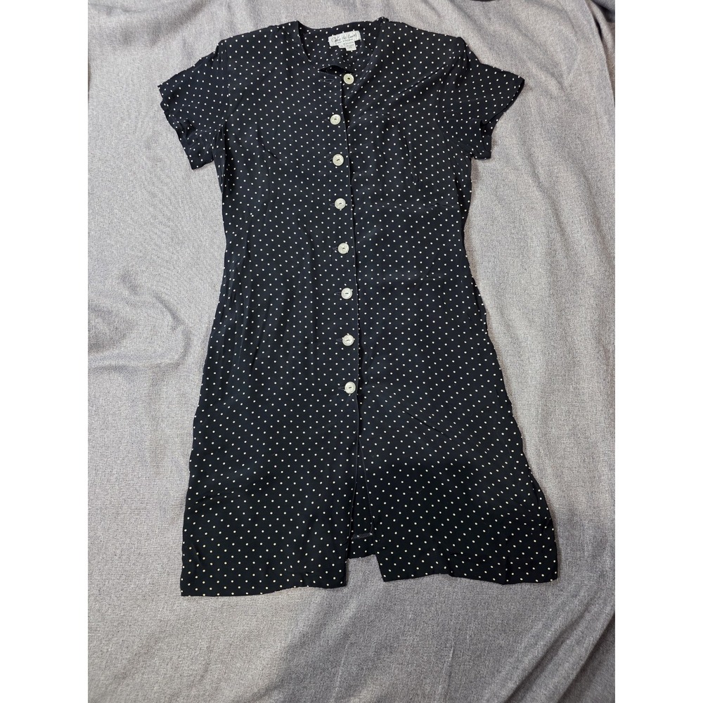 Size S- Vintage Dress-Clair de Lune, Made in Ireland, Black And Beige